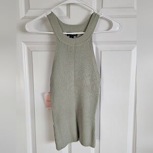 Timing Light Green Ribbed Knit Top